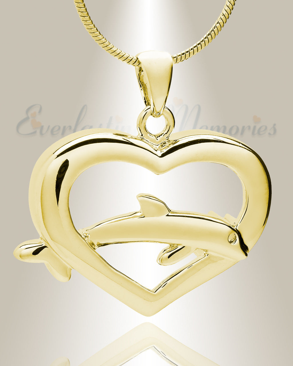 Gold Plated Dive Into My Heart Memorial Jewelry