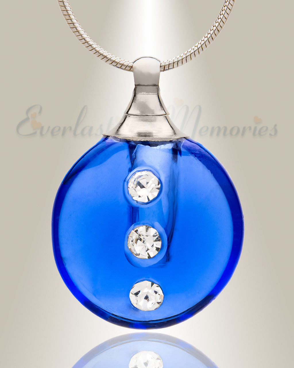 Glass Locket Blue Stability Keepsake Urn Jewelry