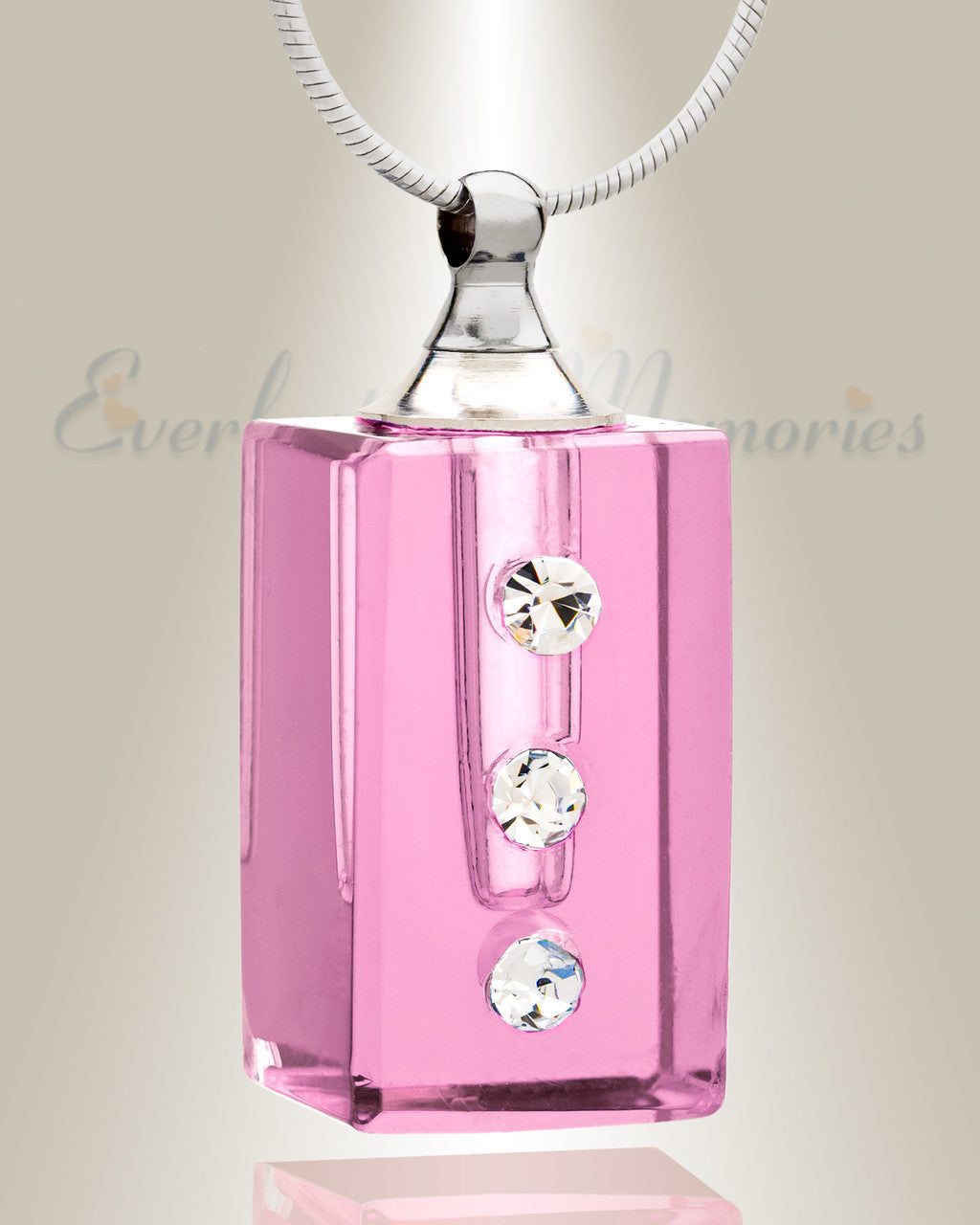 Glass Locket Pink Reliable Cremains Pendant