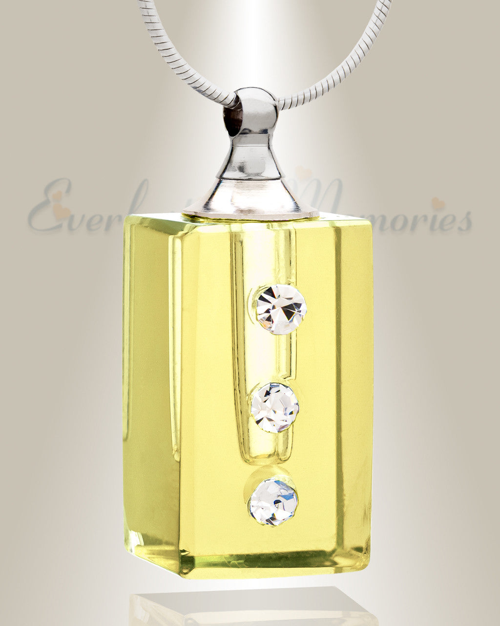 Glass Locket Yellow Reliable Ashes Jewelry