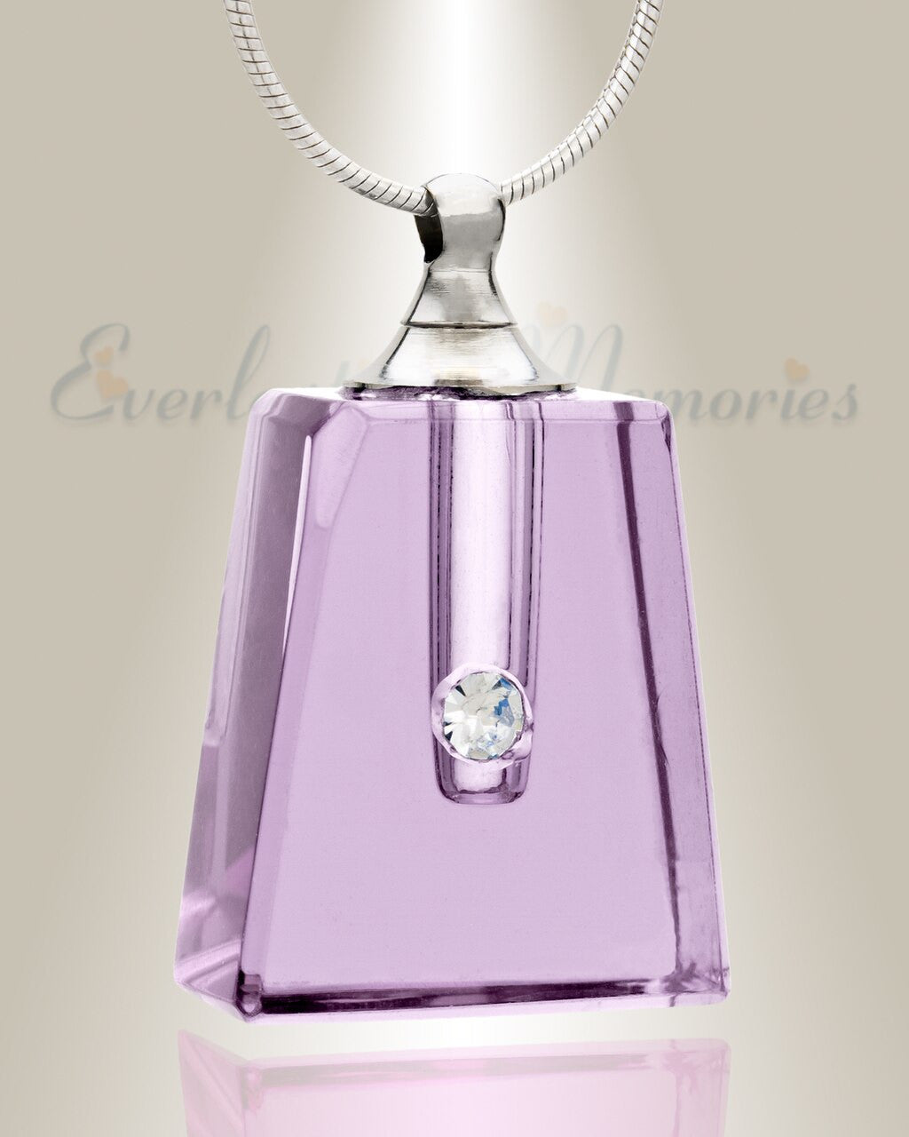 Glass Locket Violet Tribute Ash Urn Necklace
