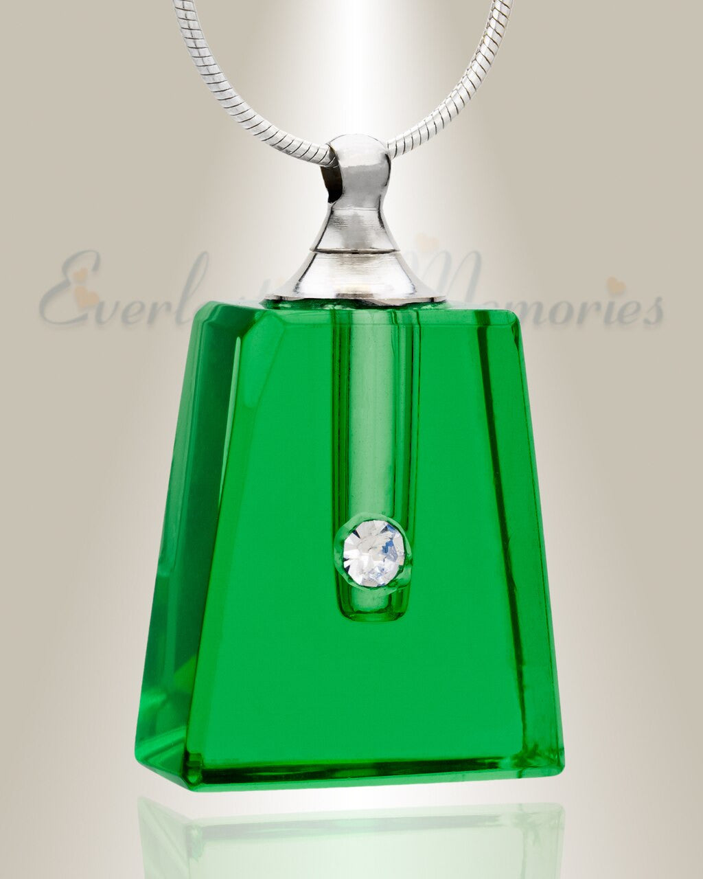 Glass Locket Emerald Tribute Keepsake Pendant