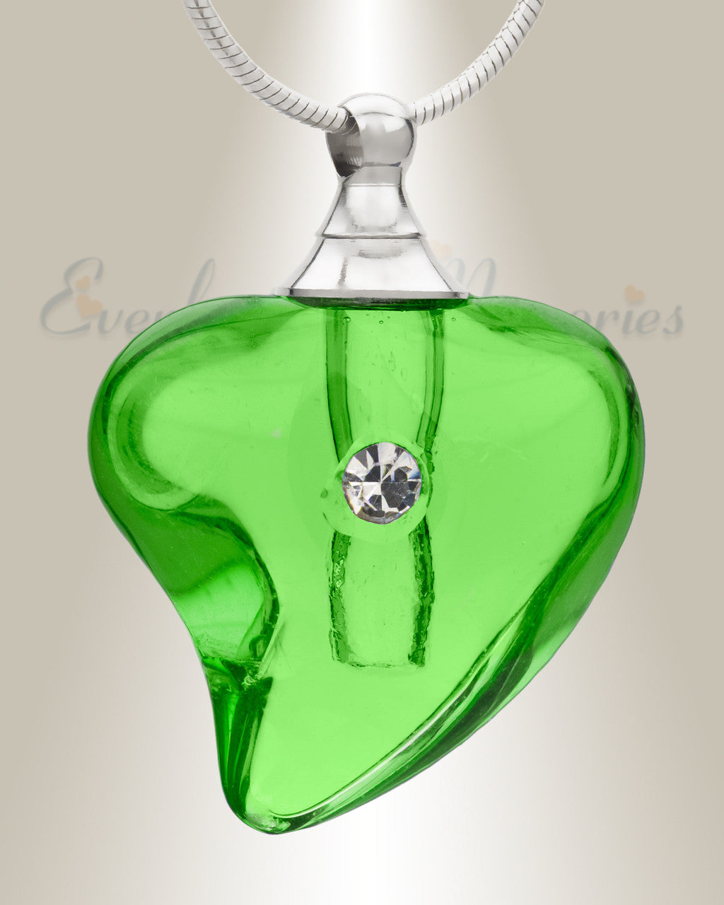 Glass Locket Green Lovely Cremation Jewelry