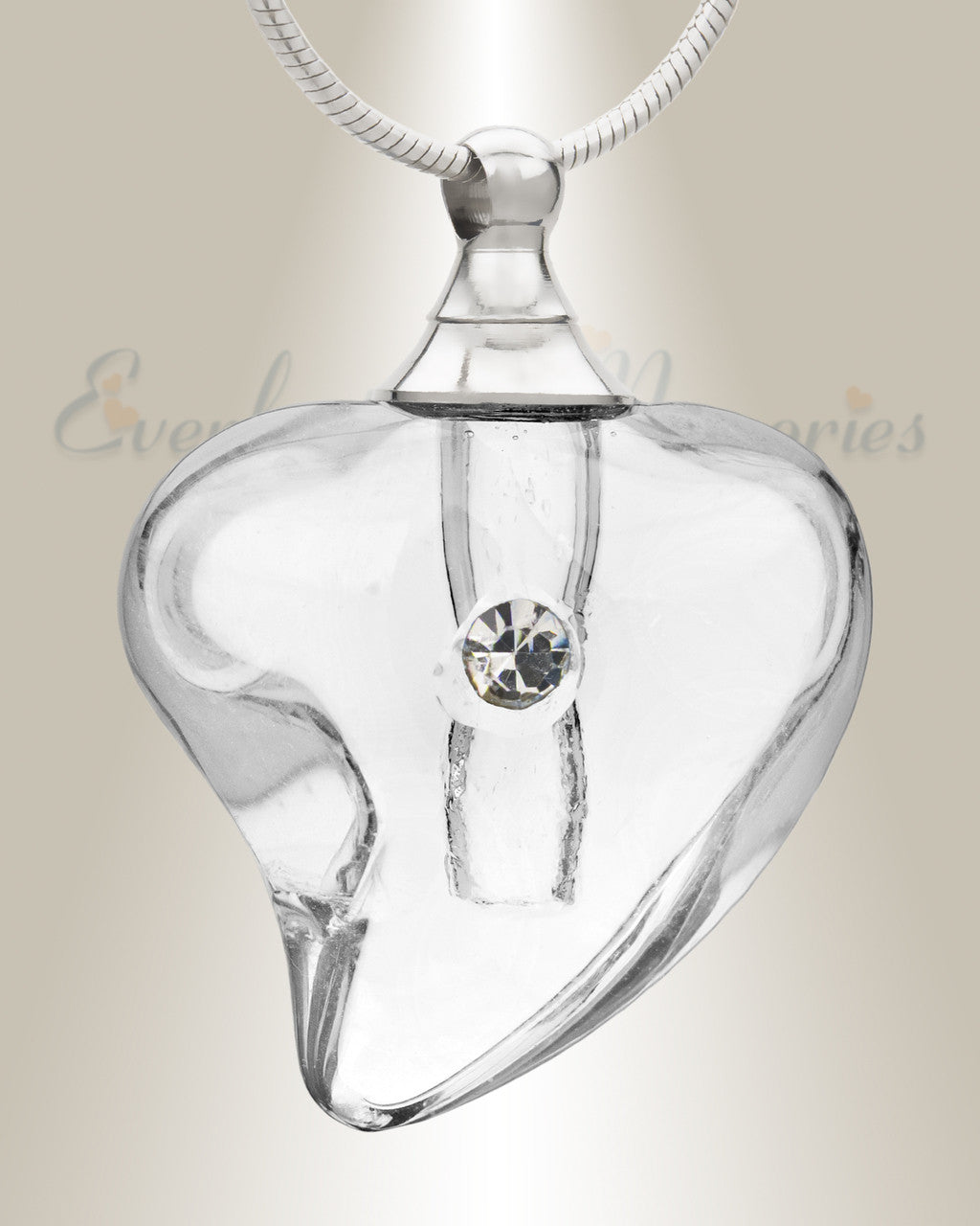 Glass Locket Clear Lovely Cremation Jewelry