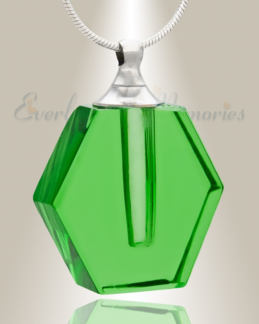Glass Locket Emerald Integrity Pendant Keepsake