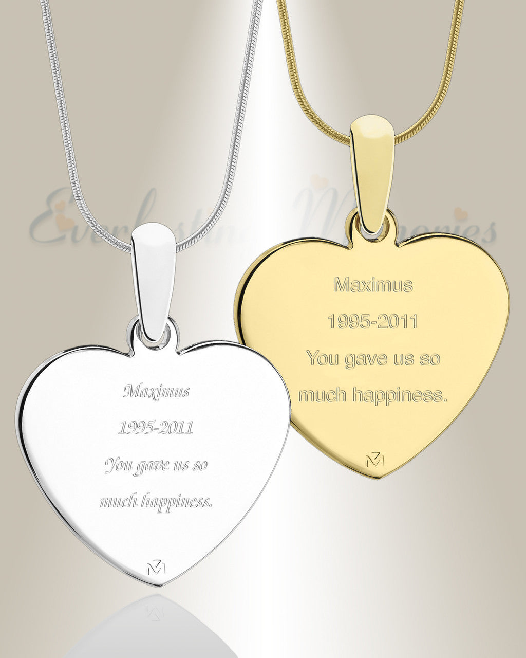 Heart Photo Engraved Gold Plated over Stainless Pet Keepsake