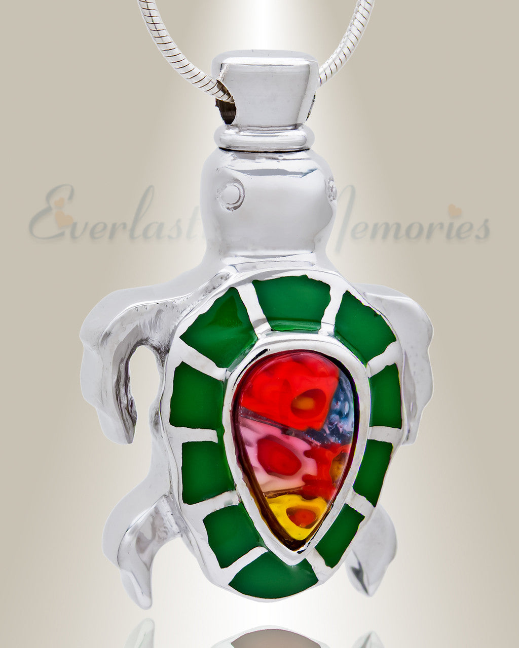 Green Talented Turtle Cremation Jewelry