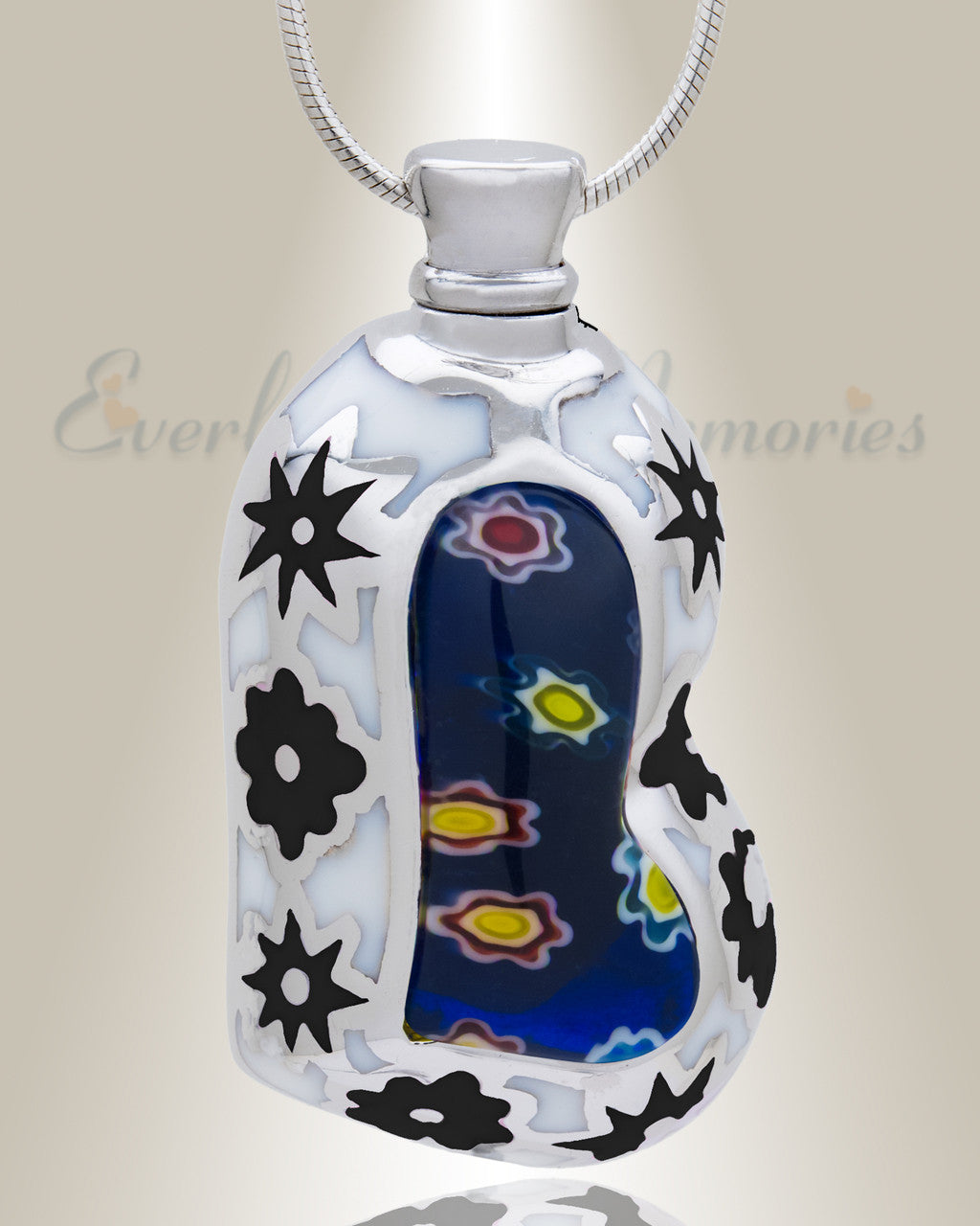 Black Overjoyed Heart Cremation Jewelry