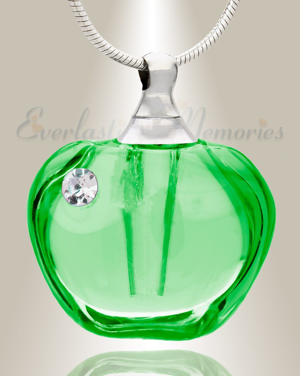 Glass Locket Green Passion Cremation Pendant