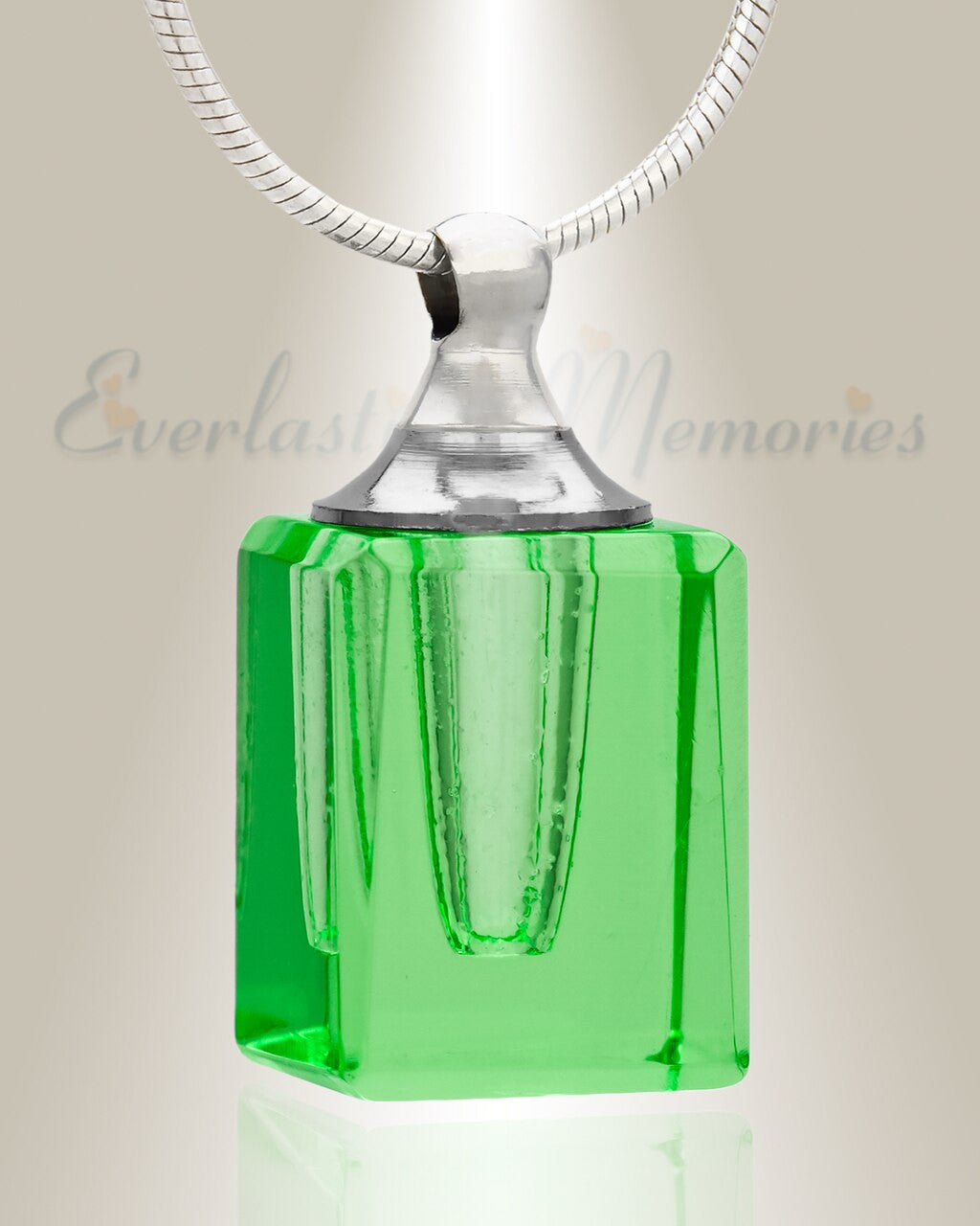 Glass Locket Green Contentment Jewelry Urn