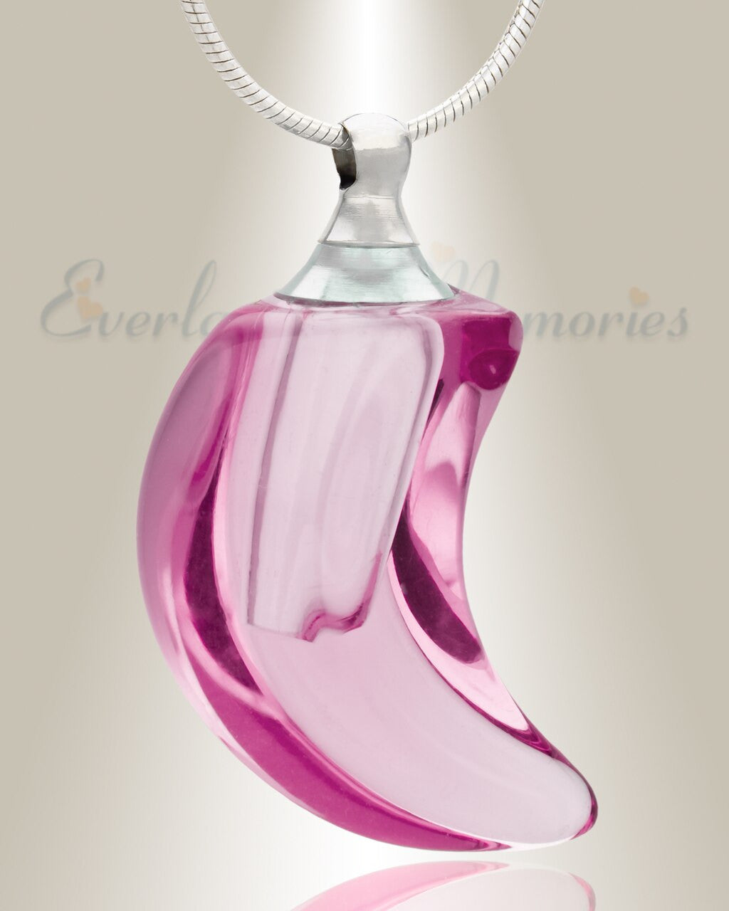 Glass Locket Pink Moon Ash Urn Keepsake