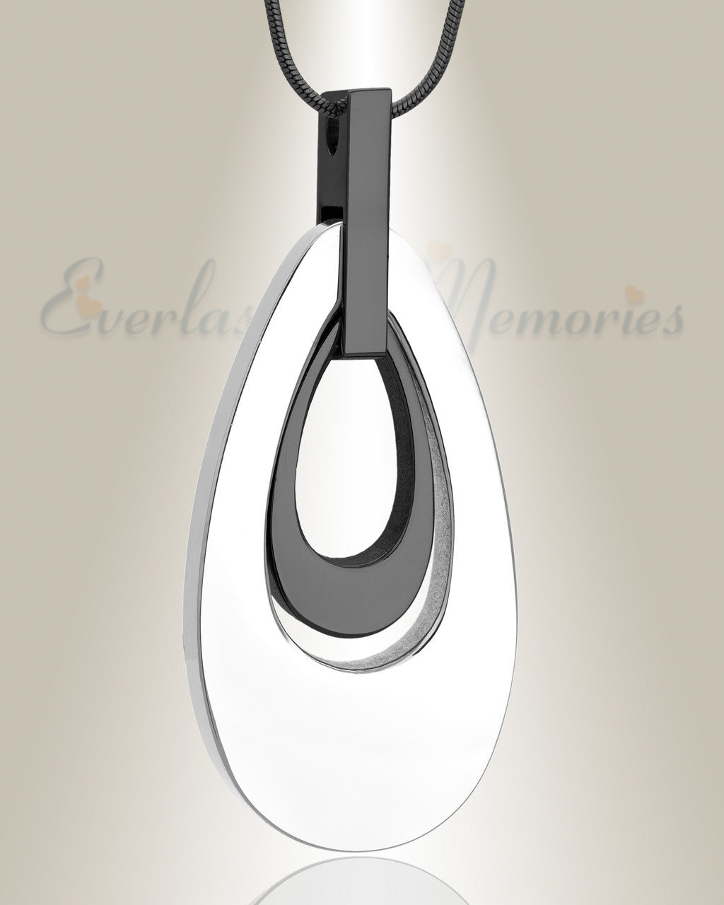 Silver and Black Drop of Hope Cremation Jewelry
