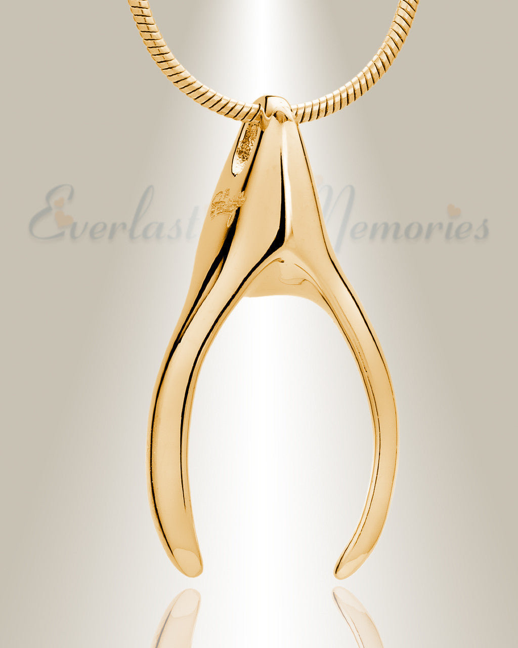 Gold Plated Wishbone Memorial Jewelry