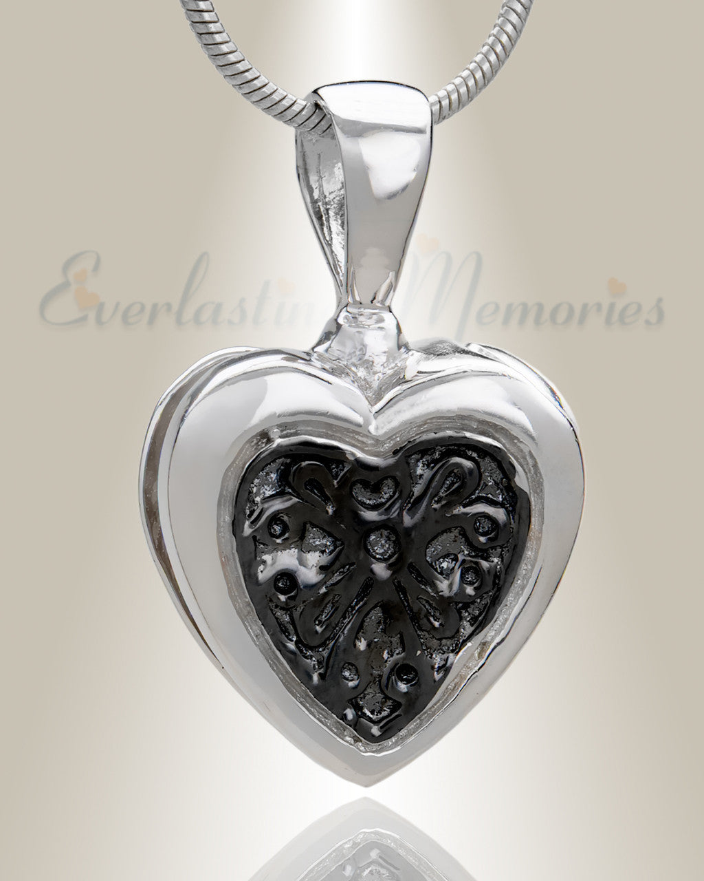 Silver Loved Heart Cremation Jewelry