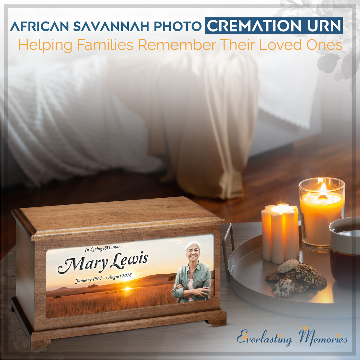 African Savanna Photo Cremation Urn