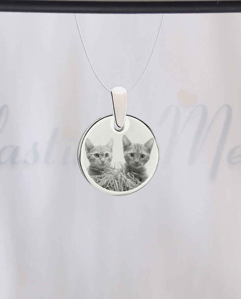 Round Photo Engraved Stainless Pet Guardian