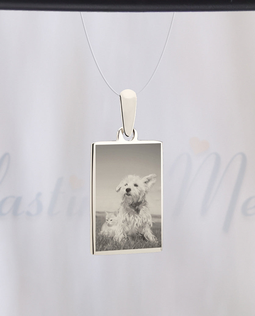 Rectangle Photo Engraved Stainless Pet Guardian