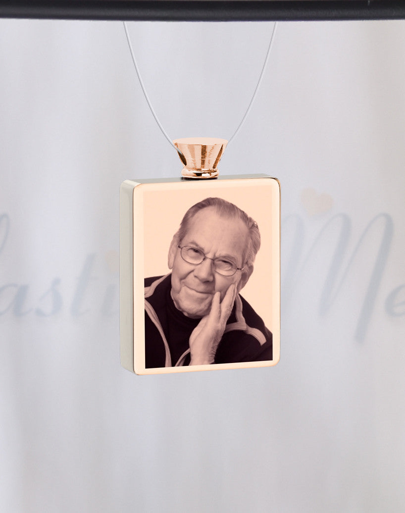Rectangle Rose Gold Plated Picture Engraved Ash Guardian