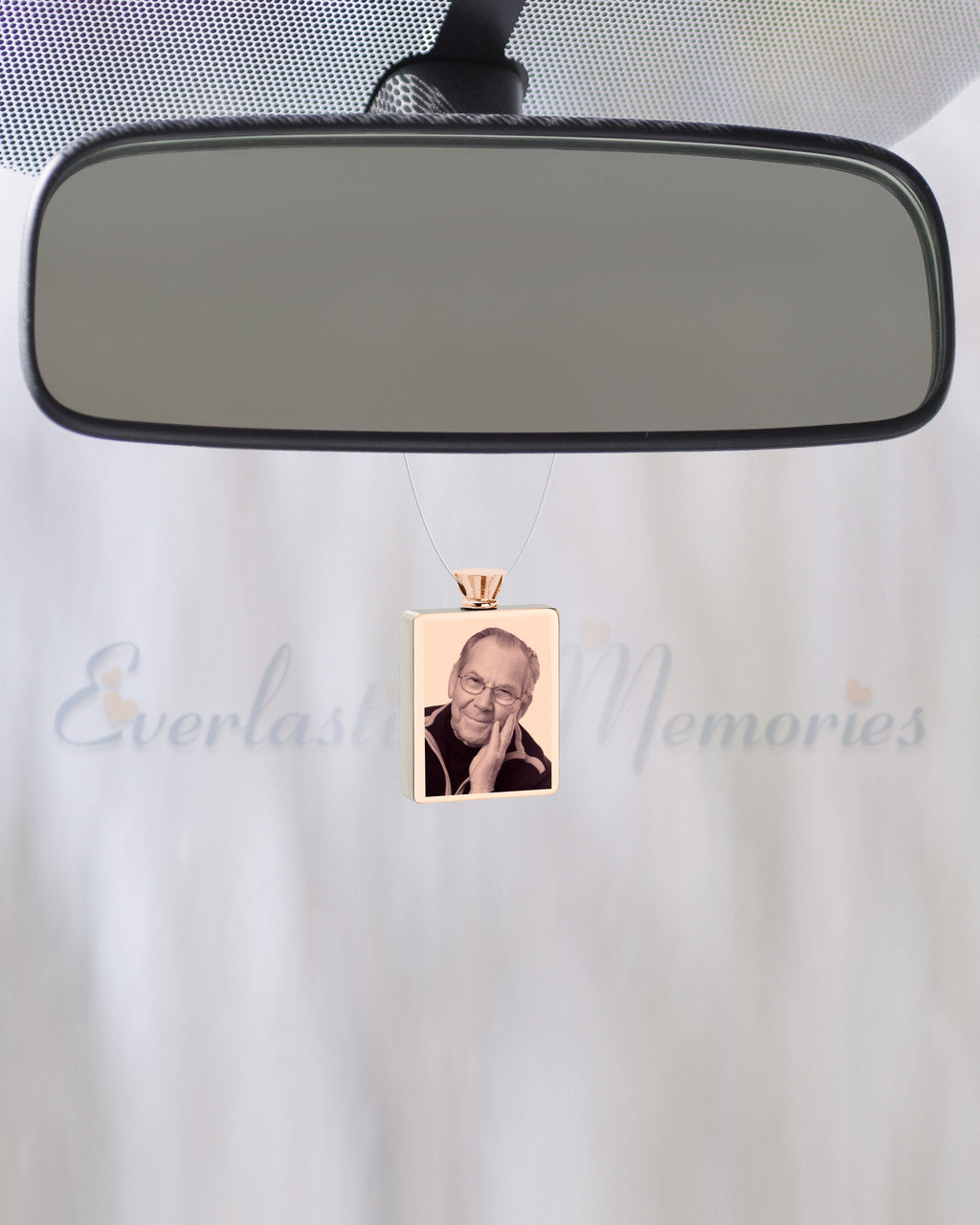 Rectangle Rose Gold Plated Picture Engraved Ash Guardian