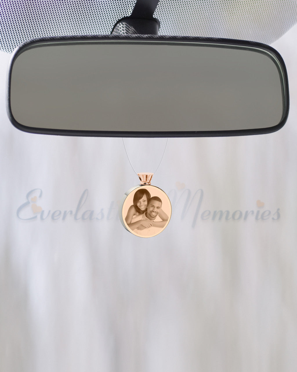 Round Rose Gold Plated Photo Engraved Ash Guardian