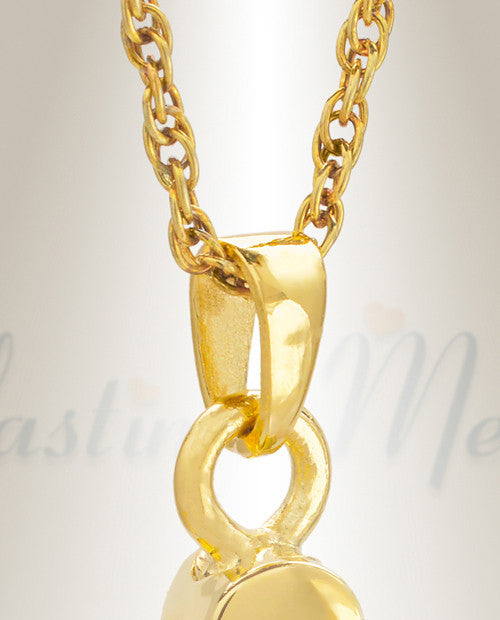 Gold Plated Hockey Player Cremation Locket