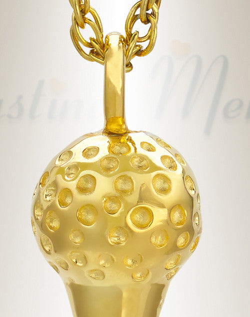 14K Gold Plated Golf Tee Cremation Cremation Keepsake