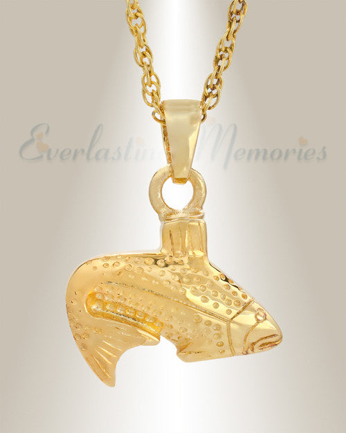 Gold Vermeil Fish Cremation Cremation Urn Keepsake