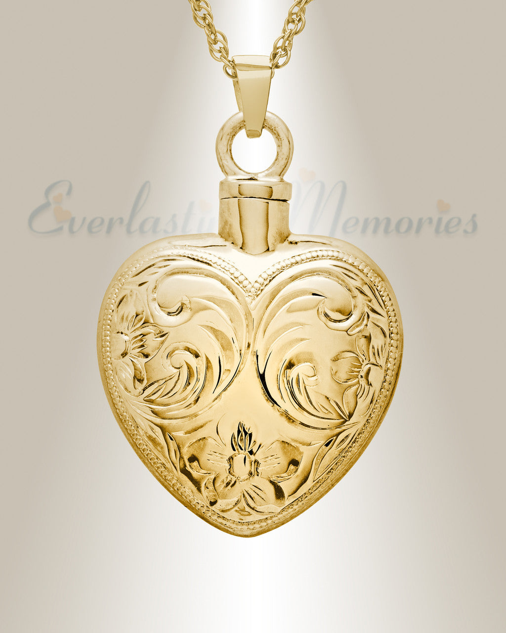 14K Gold Plated Spirit Heart Jewelry Urn