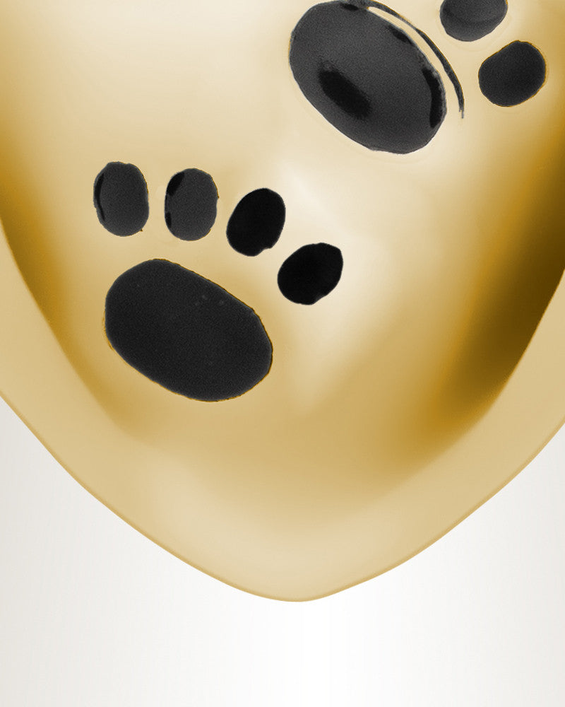 14K Gold Paws on Heart Jewelry Urn