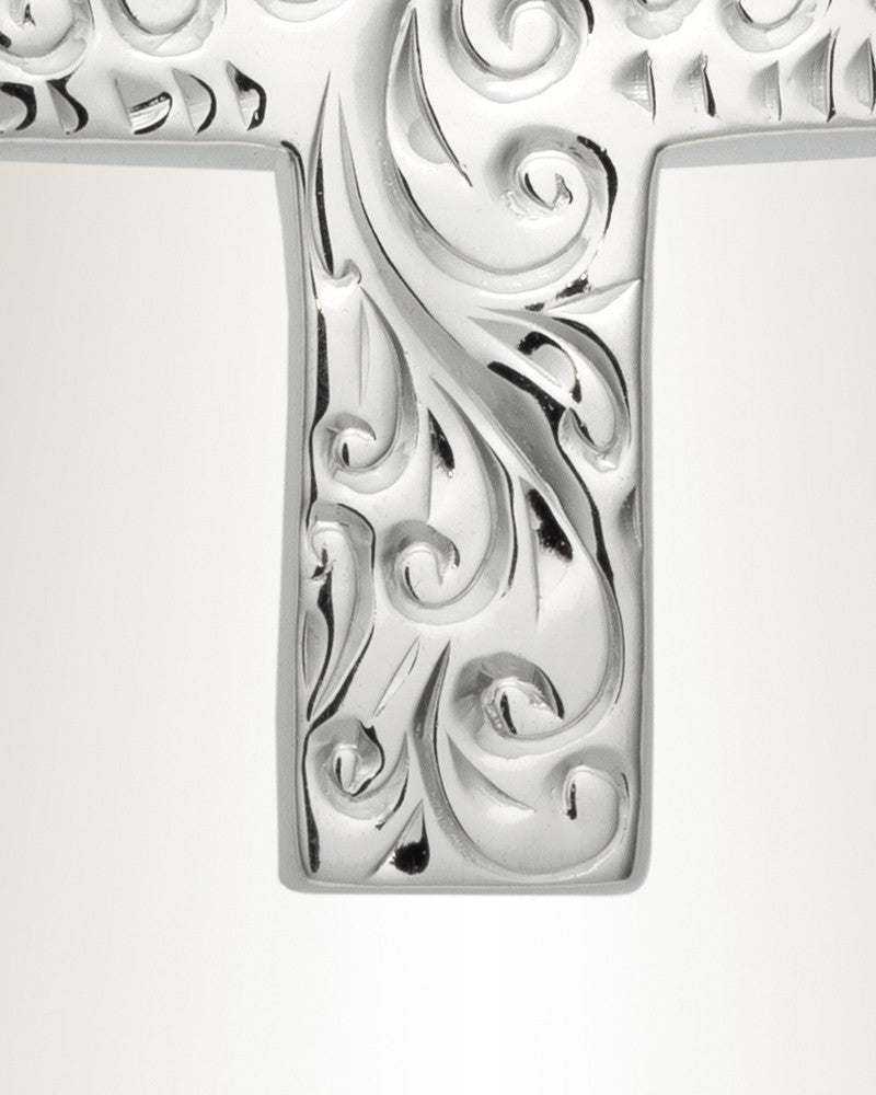 Etched Cross Cremation Urn Keepsake