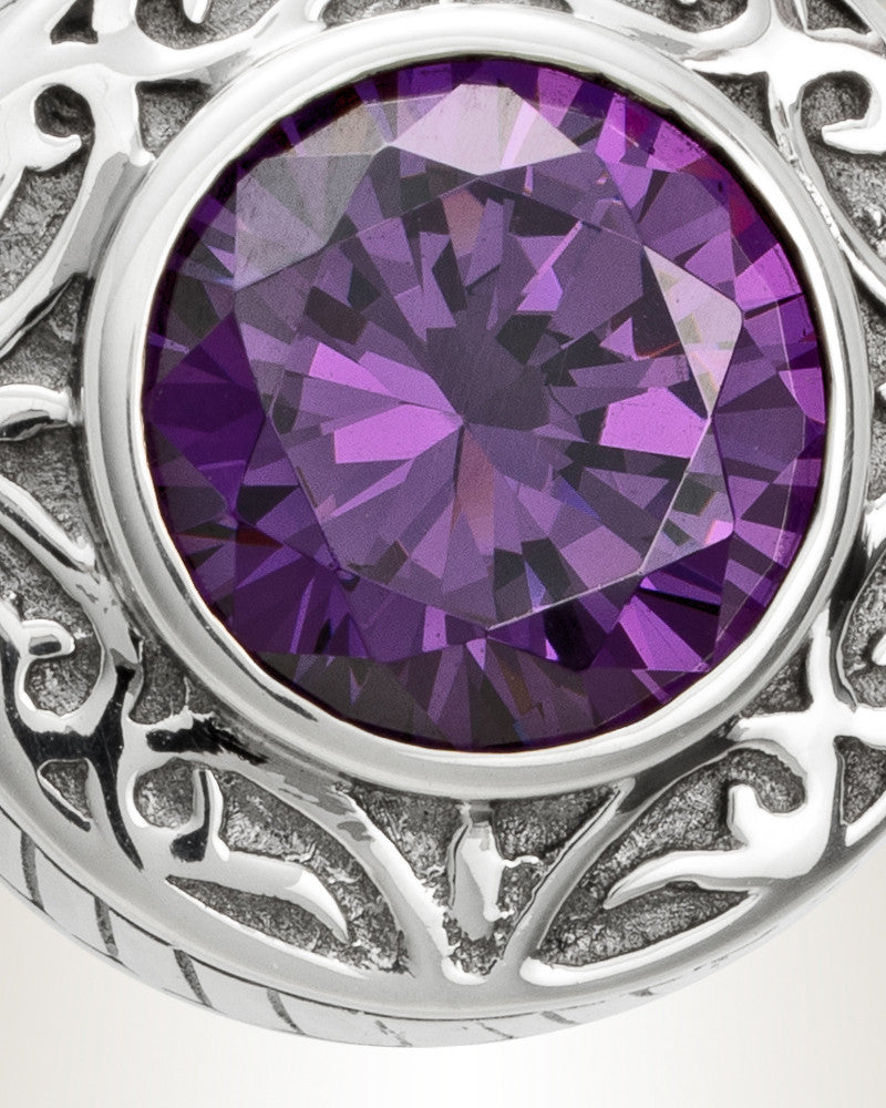14K White Gold Plum Ashes Pendant