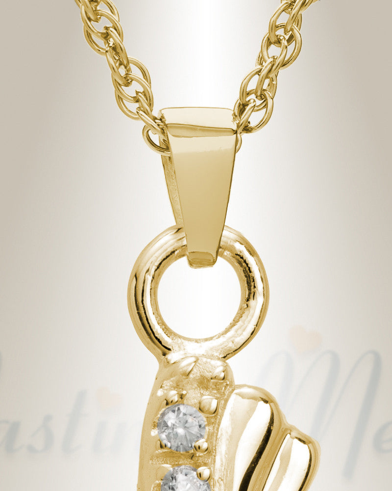 14K Gold Rocky Cross Funeral Jewelry