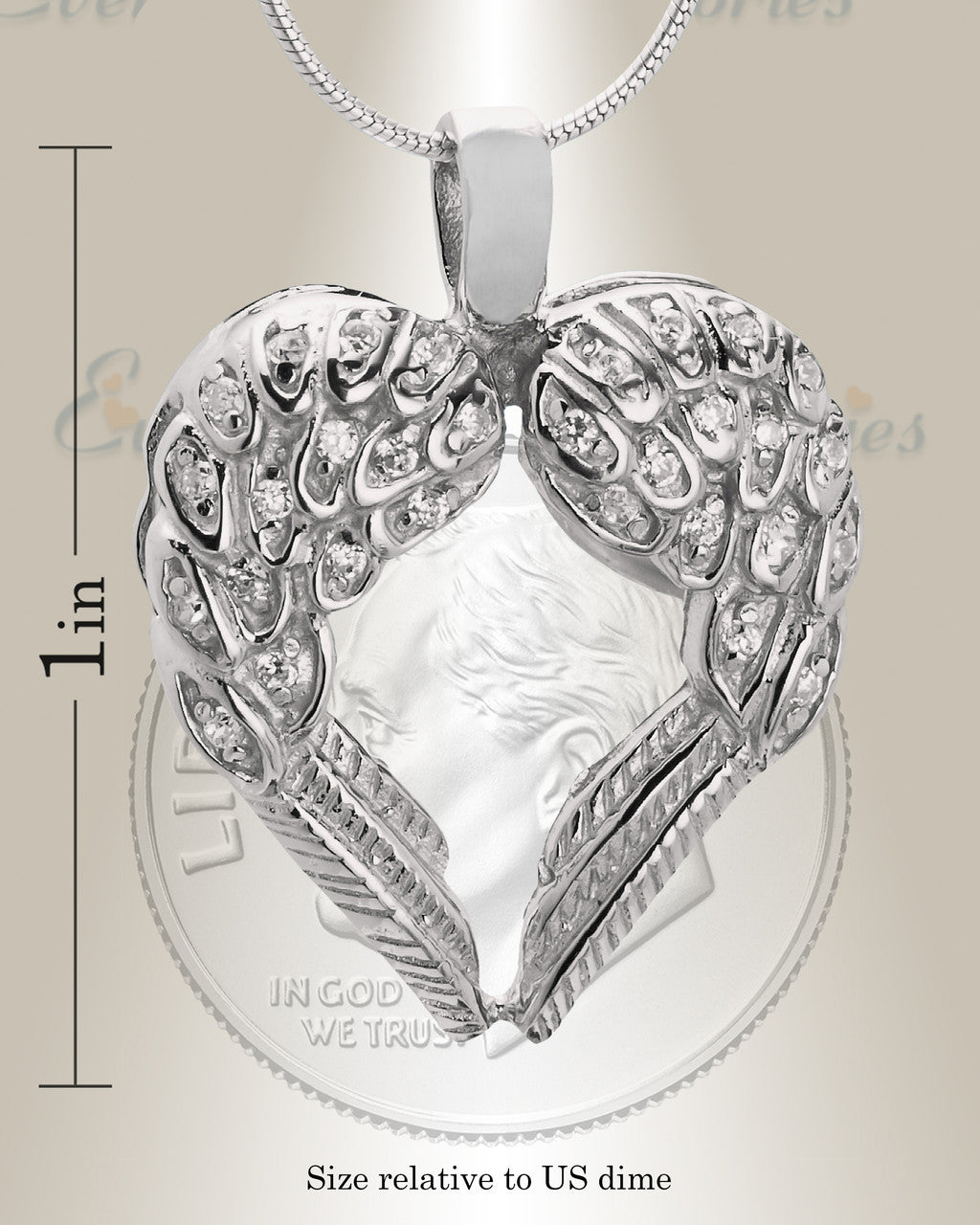 14K White Gold Wings of Hope Memorial Jewelry