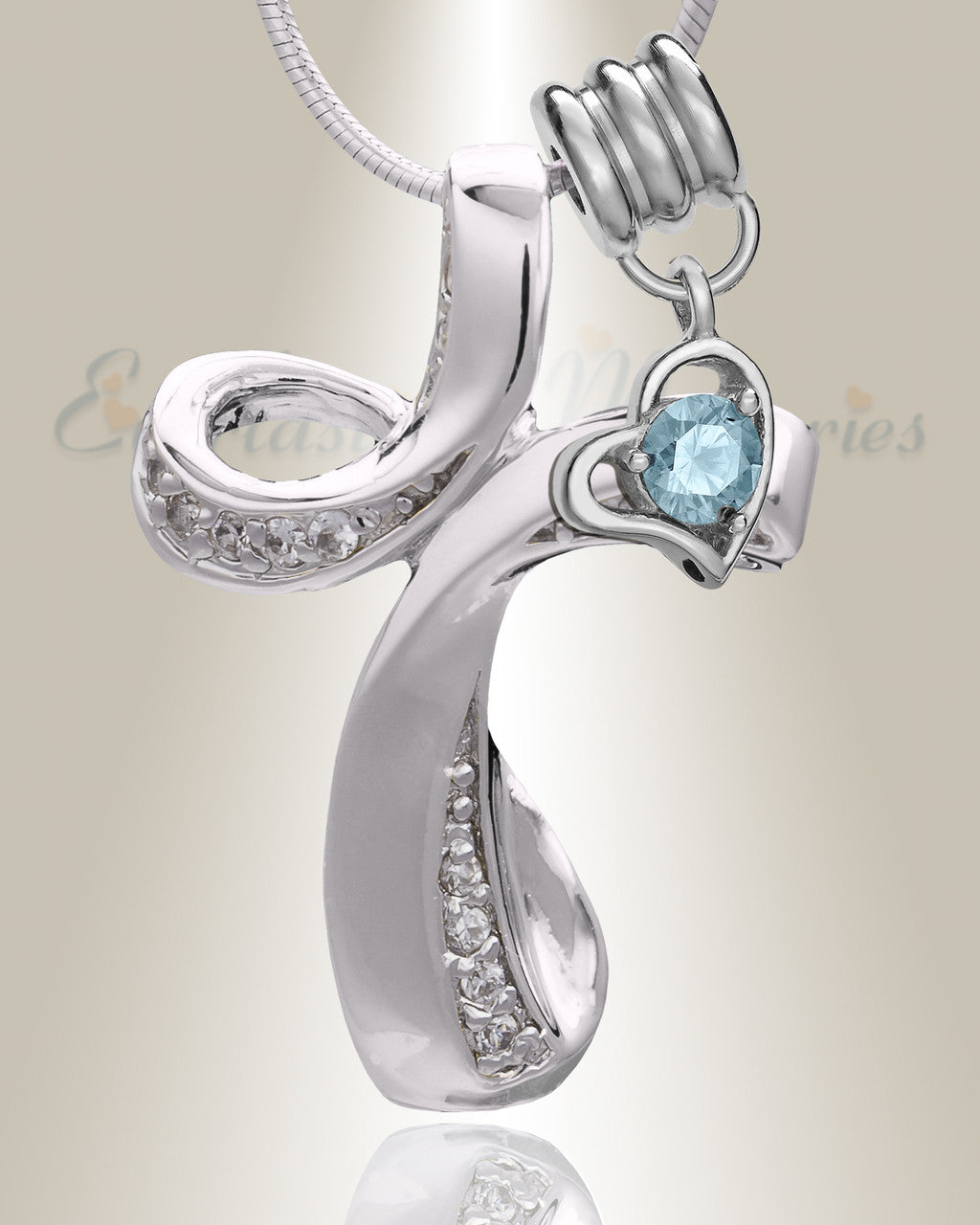 Silver March Forever Cross Cremation Jewelry