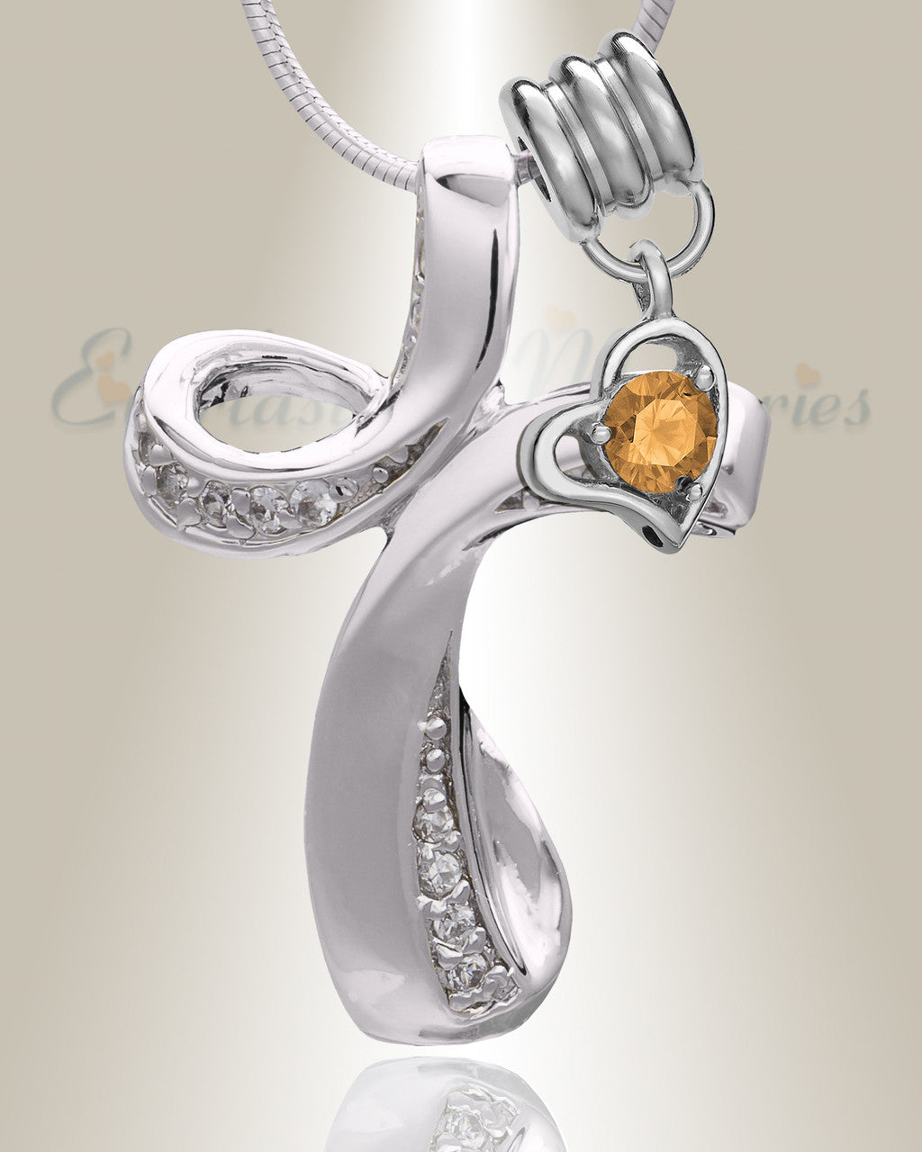 Silver November Forever Cross Cremation Jewelry