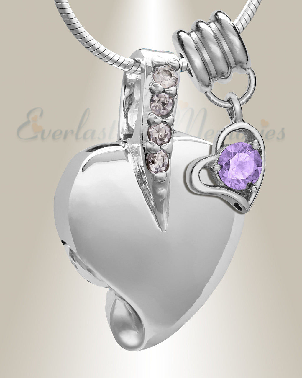 Silver June Heavenly Heart Cremation Jewelry
