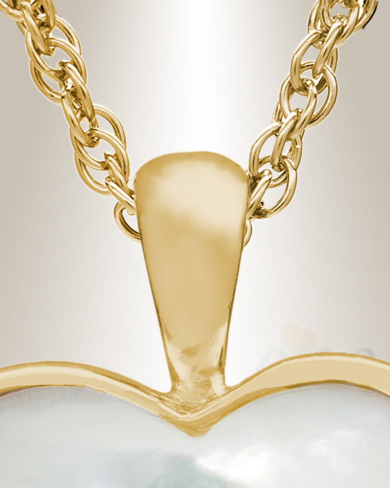 14K Gold Dewy Heart Urn Keepsake