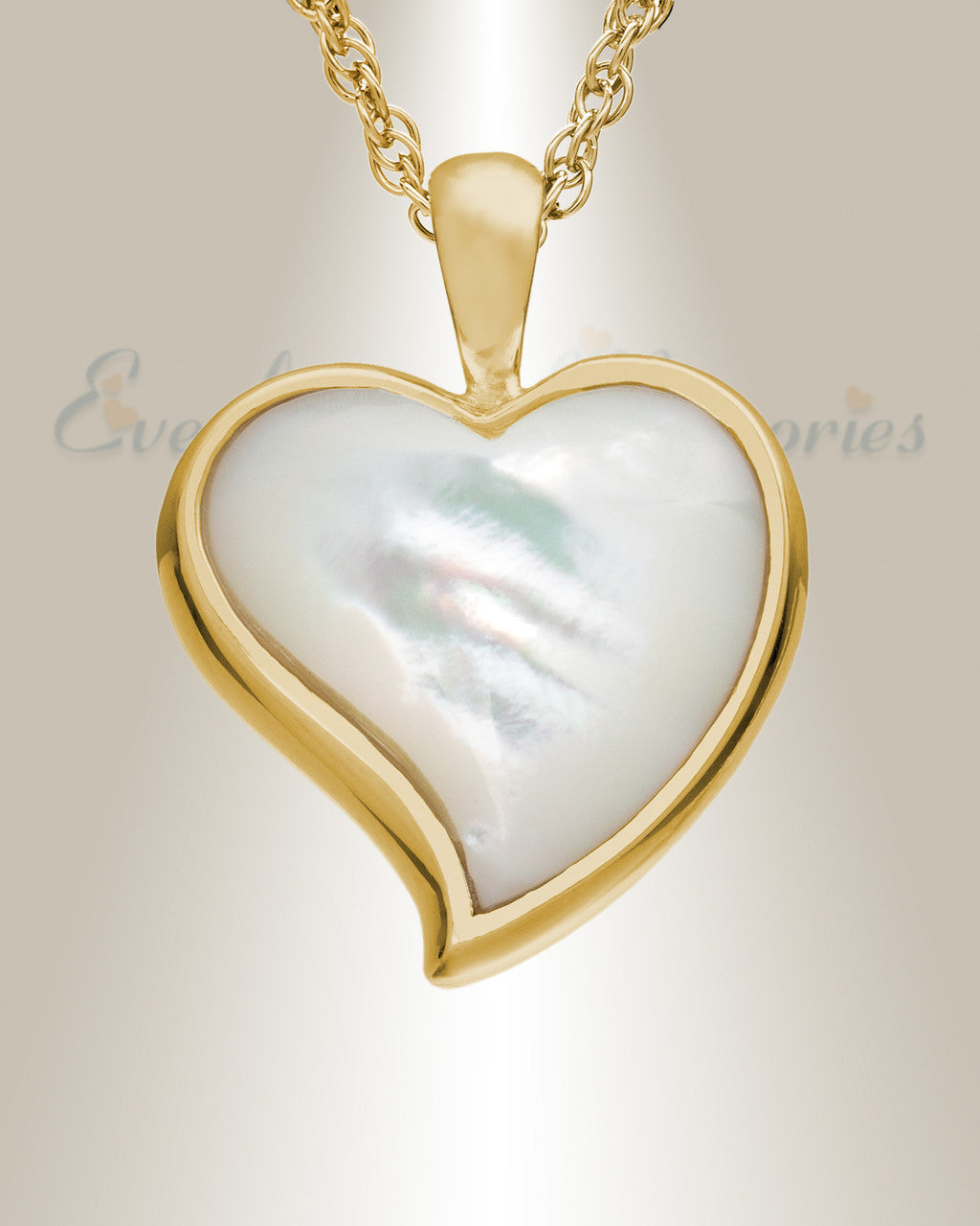 Gold Vermeil Dewy Heart Cremation Urn Keepsake