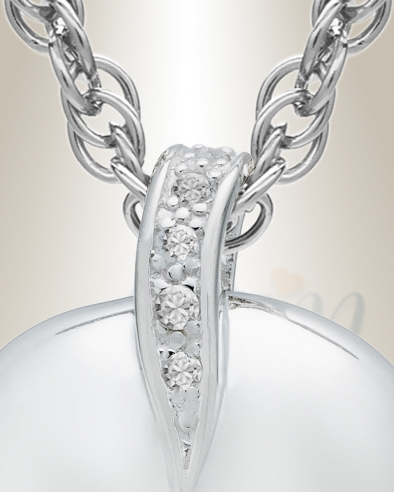14K White Gold Fire Heart Urn Keepsake