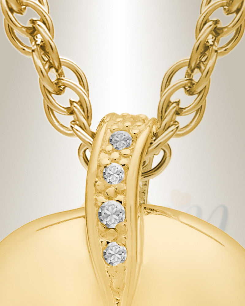 14K Gold Plated Fire Heart Cremation Keepsake