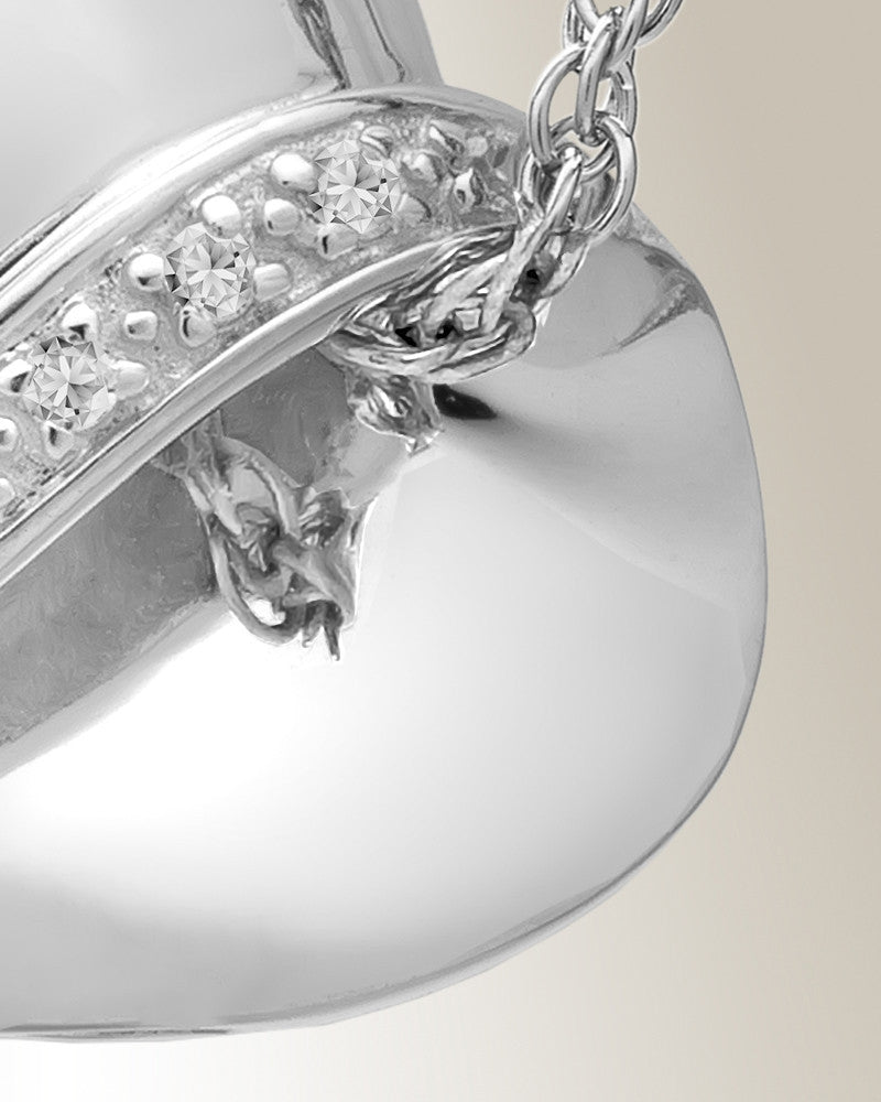Silver Thankful Heart Memorial Pendant