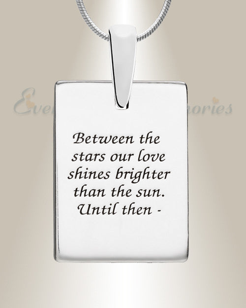 Solid 14K White Gold Slate Heart Rectangular Ash Resin Jewelry