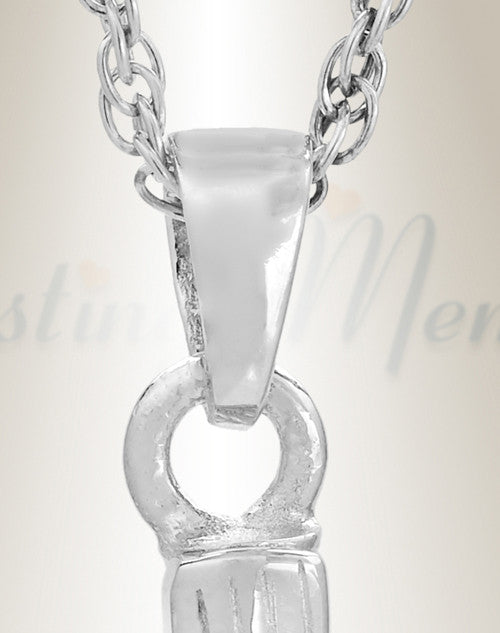White Gold Fish Memorial Pendant