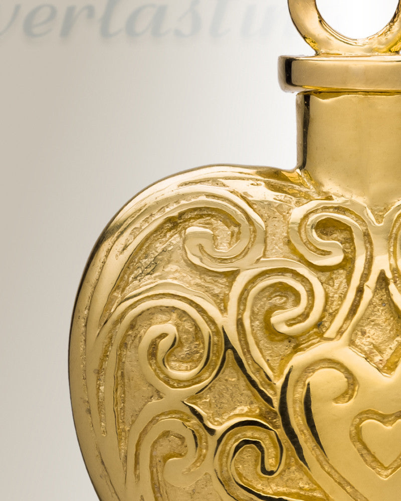 14K Gold Filigree Love Heart Urn Necklace