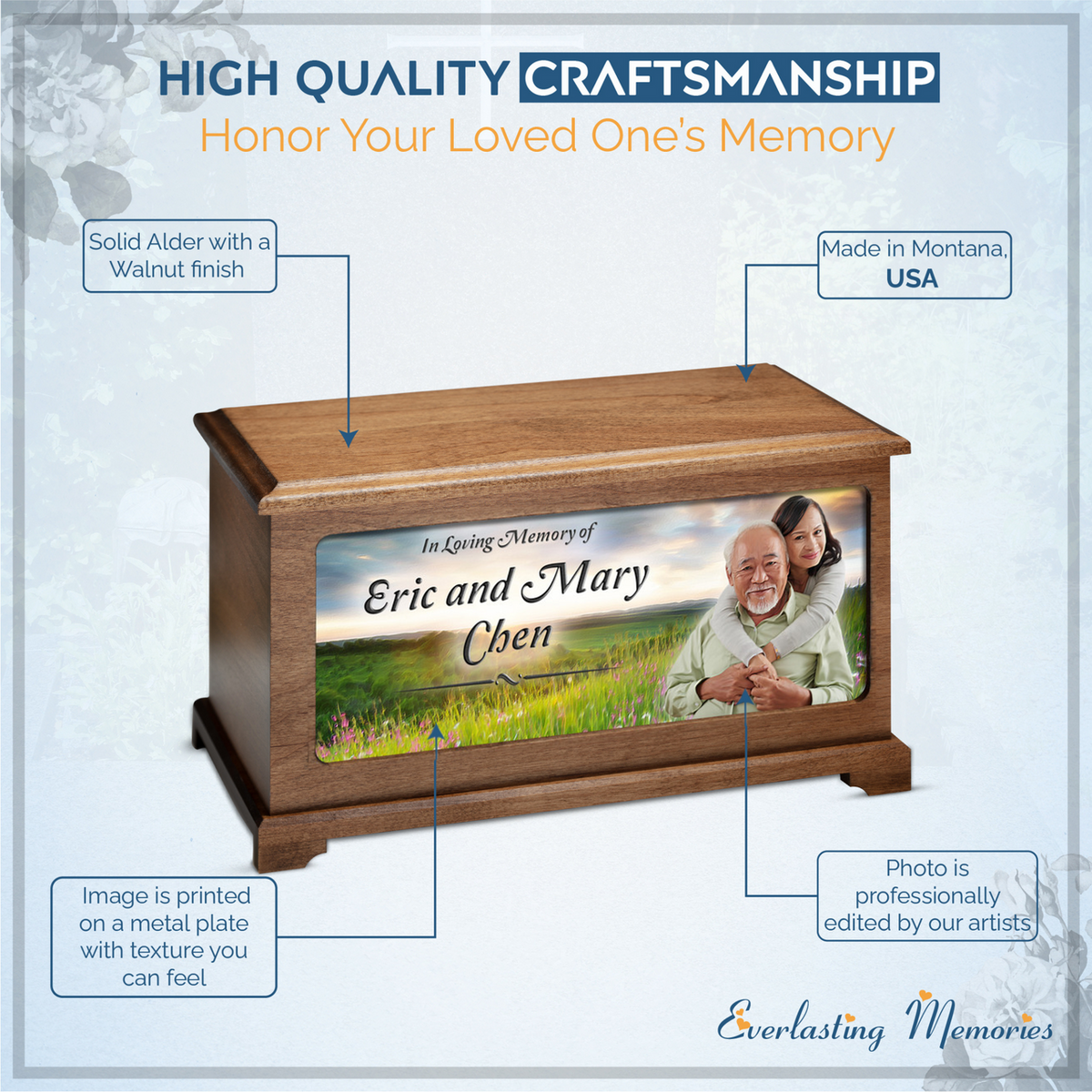 Summer Sunset Cremation Urn With Photo