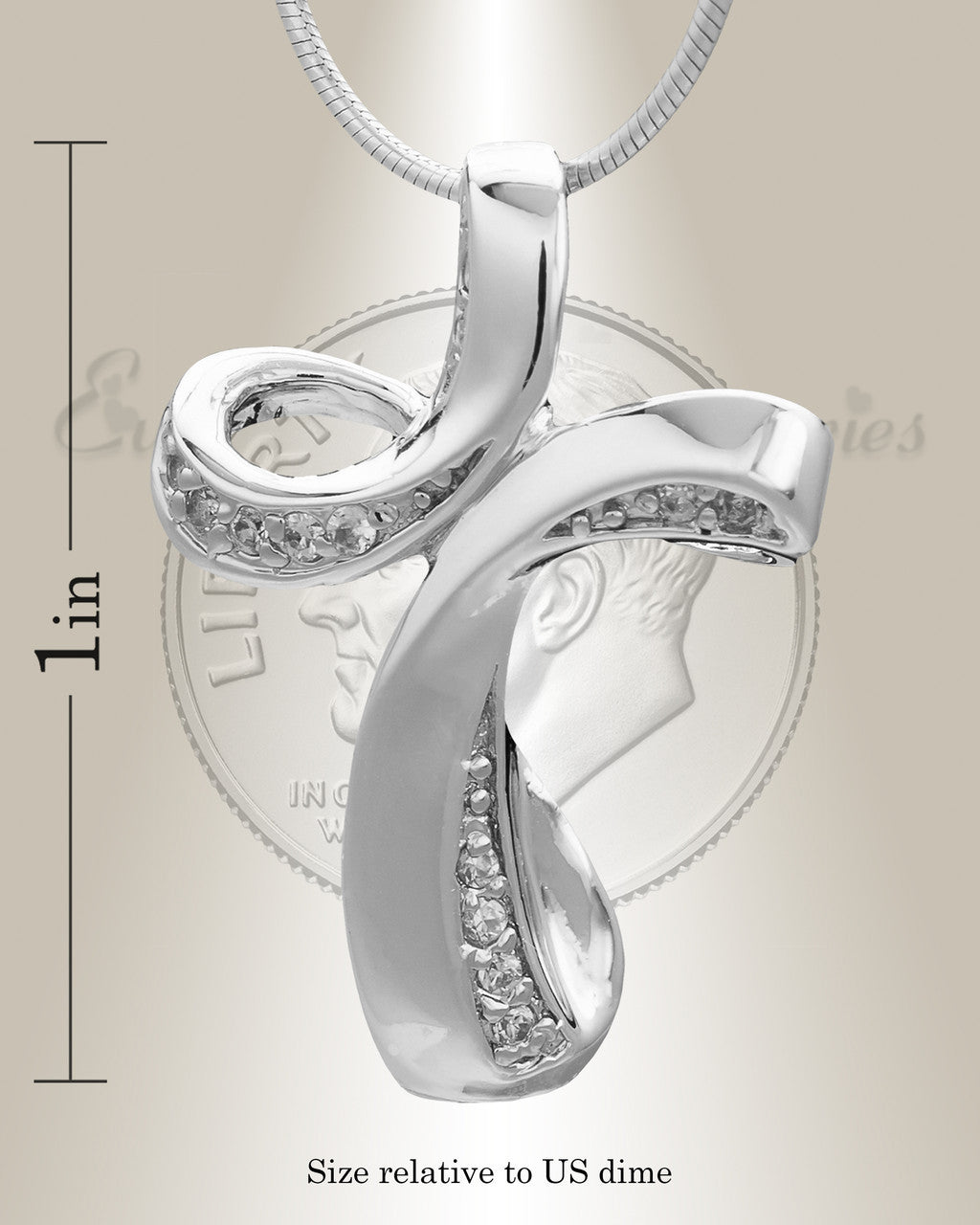 Silver Forever Cross Cremation Jewelry