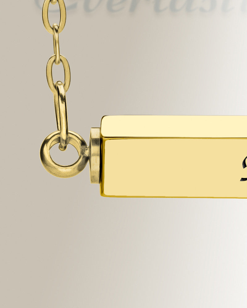 Gold Plated Plain Stainless Steel Bar Cremation Necklace
