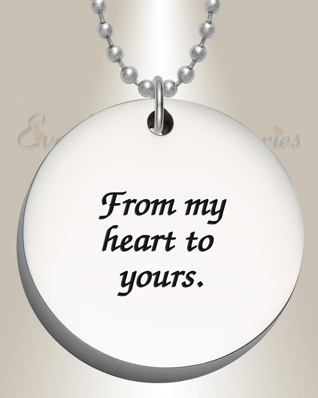 Thick Round Photo Engraved Stainless Keepsake