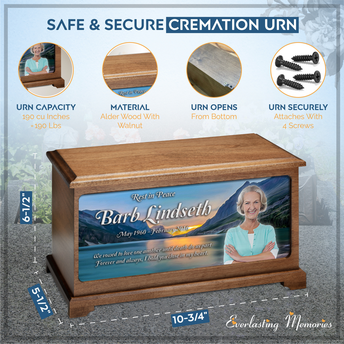 Glacial Lake Photo Cremation Urn
