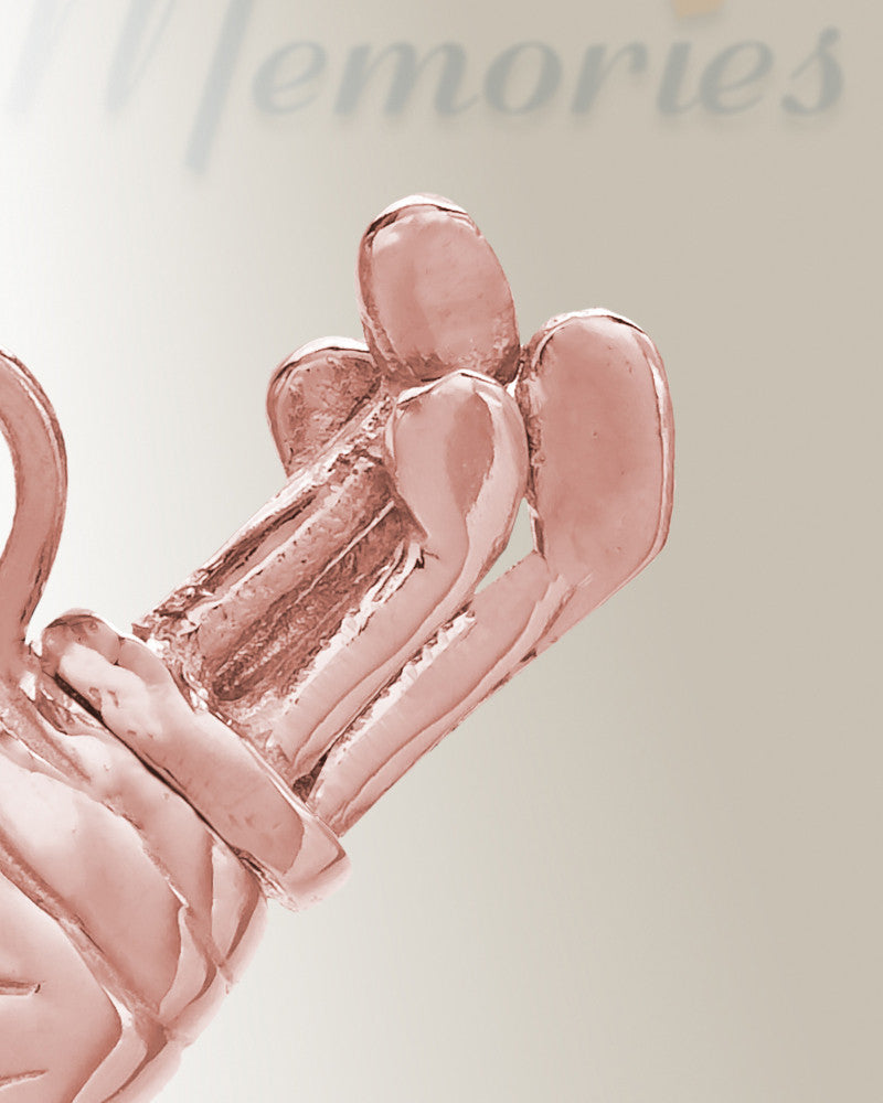 14K Rose Gold Golf Clubs Cremation Jewelry